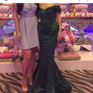 Emerald green evening gown